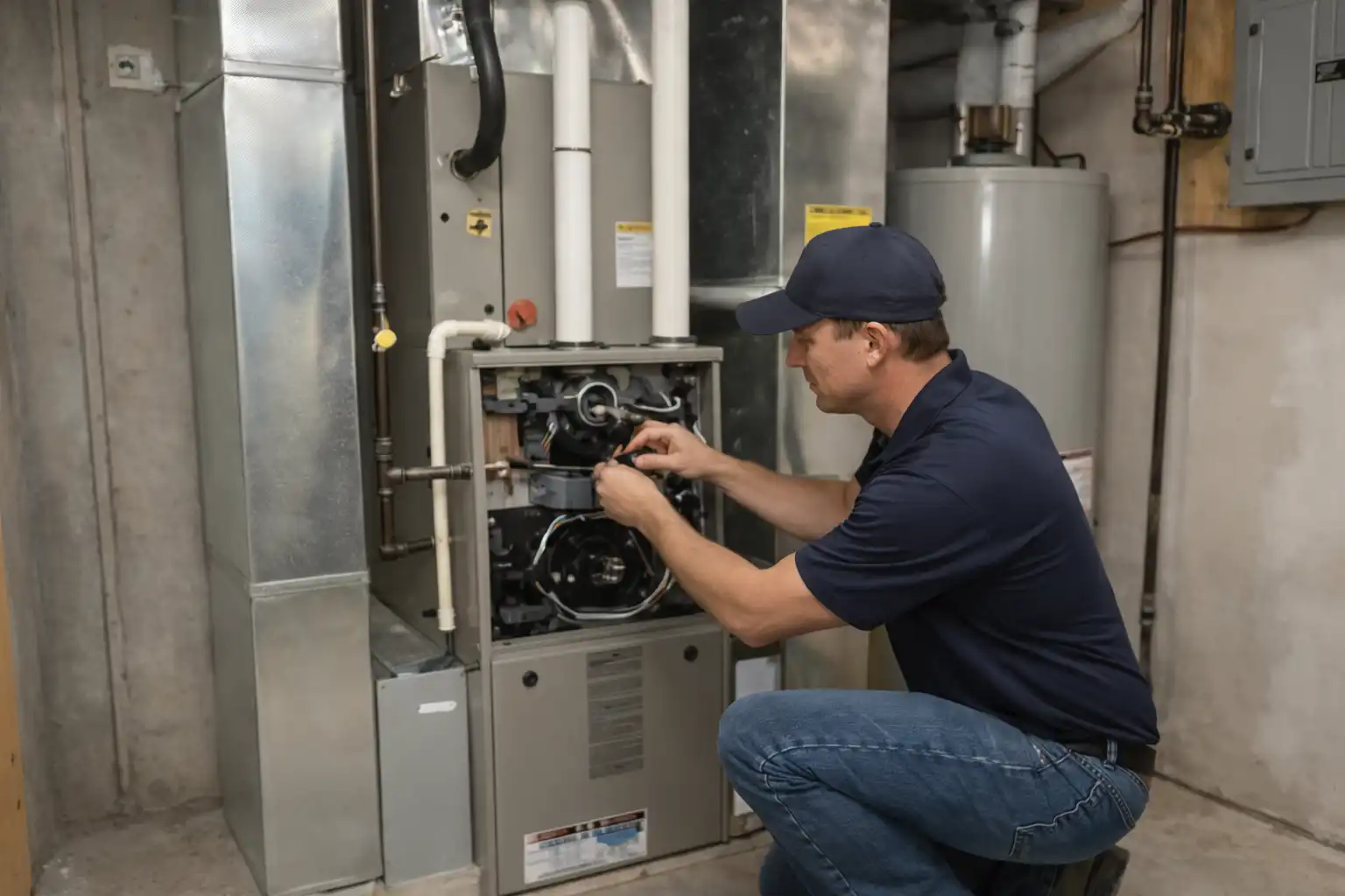 HVAC contractor in Sacramento performing AC repair and heating installation